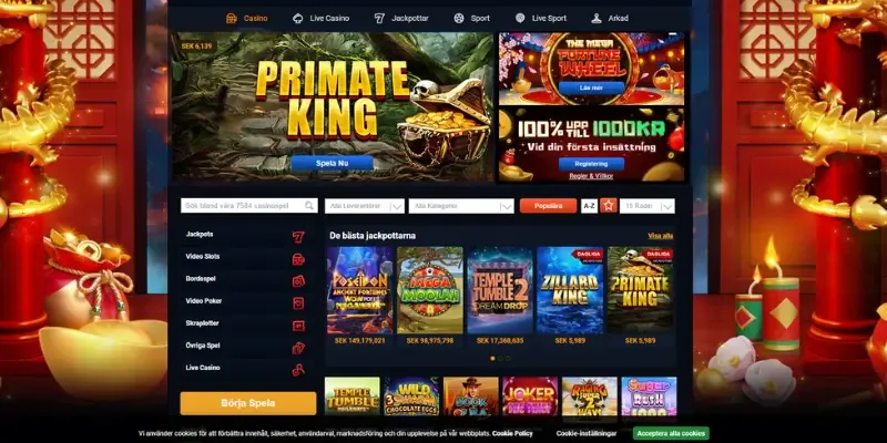 Lobbyn hos Mega Fortune